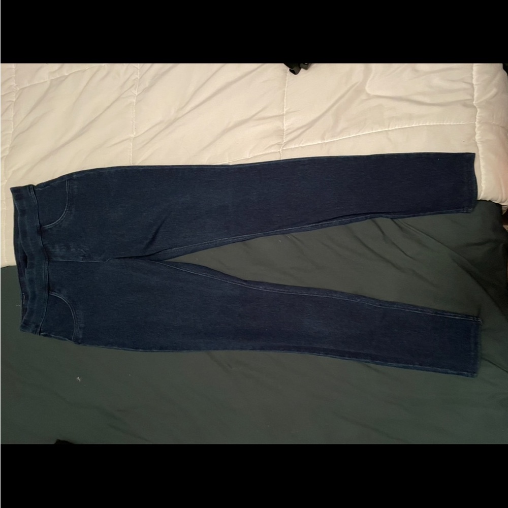 Blue Skinny Jeans with Smooth Denim Texture